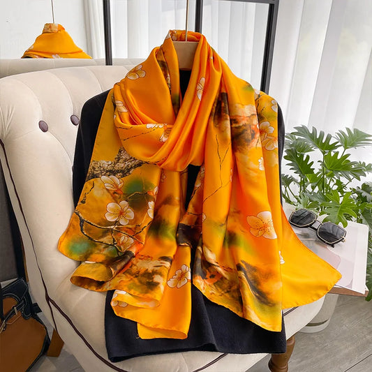 alalar-New Fashion Satin Silk Scarf Shawl For Muslim Woman