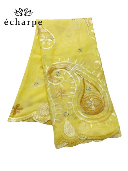 alalar | Dubai-Style Embroidered Cotton Hijab – African Pashmina Turban & Shawl