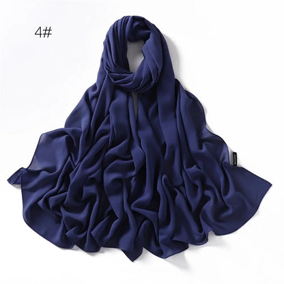 alalar | Solid Color Chiffon Hijab Shawl – 36 Colors, Lightweight Long Wrap (70×180cm)