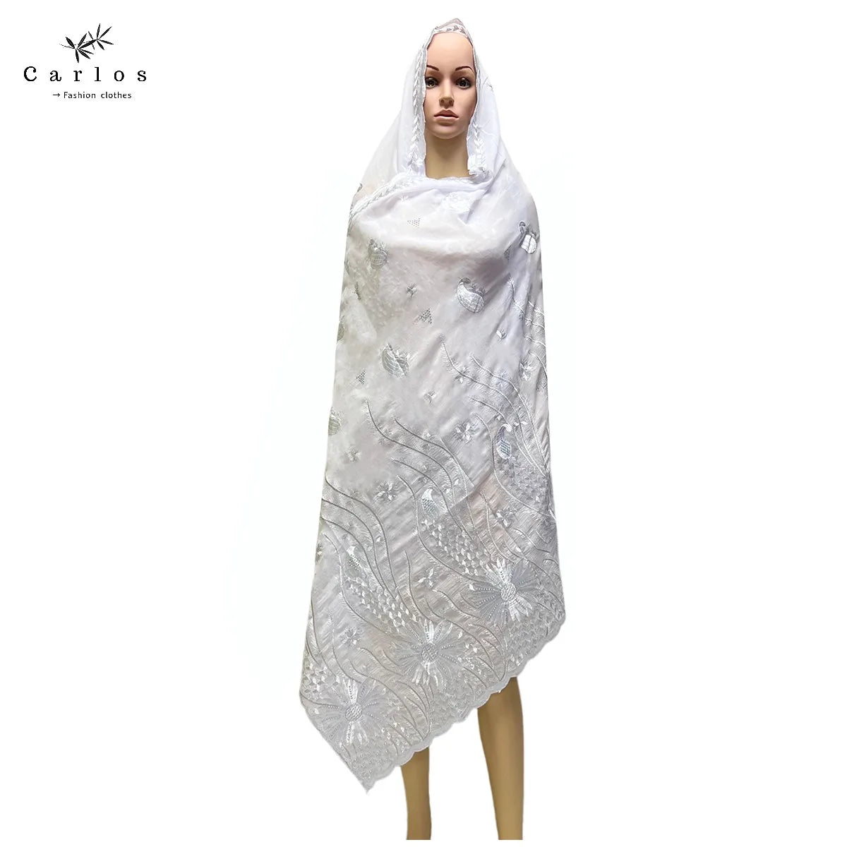 alalar- Turban Embroidery Soft Dubai Cotton Scarf-استيراد دبي