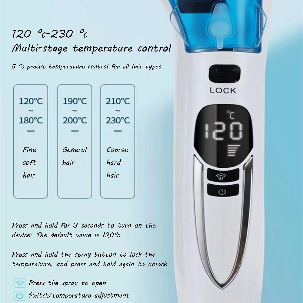 alalar-Health-Beauty Steam Hair Straightener Brush Anti-scald Negative Ion Hair Care Ceramic    فرشاة فرد الشعر بالبخار، مضادة للحروق، أيونات سالبة للعناية بالشعر