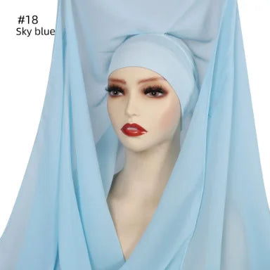 alalar | Chiffon Hijab with Built-In Magnets – Premium No-Pin Scarf with Undercap Turban