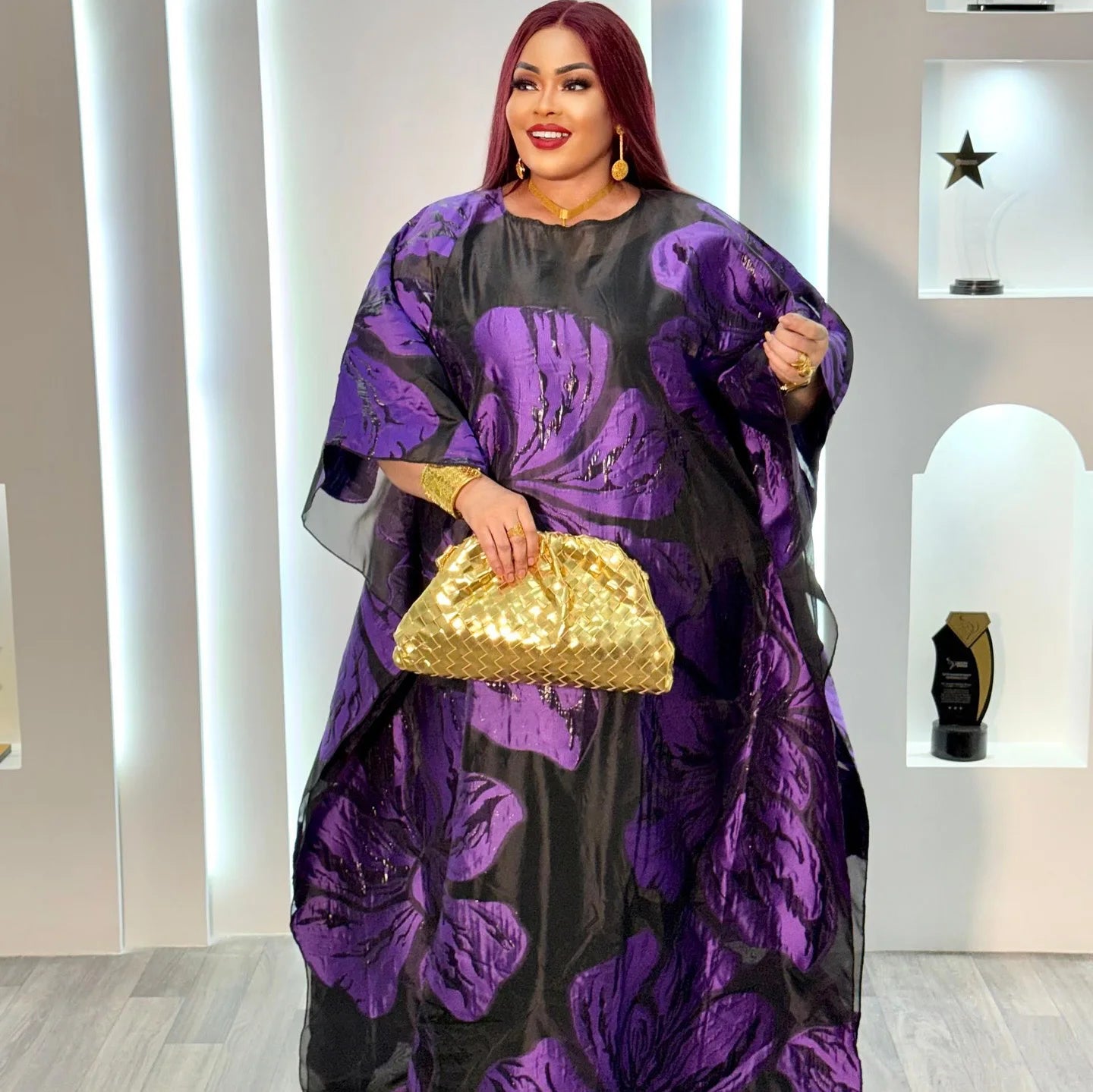alalar | Elegant African Embroidered Abaya Dress – Plus Size Traditional Clothing