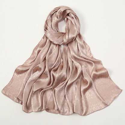 Fashion Leaf Print Satin Hijab -alalar
