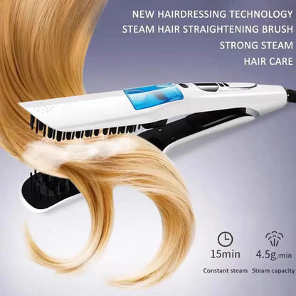 alalar-Health-Beauty Steam Hair Straightener Brush Anti-scald Negative Ion Hair Care Ceramic    فرشاة فرد الشعر بالبخار، مضادة للحروق، أيونات سالبة للعناية بالشعر