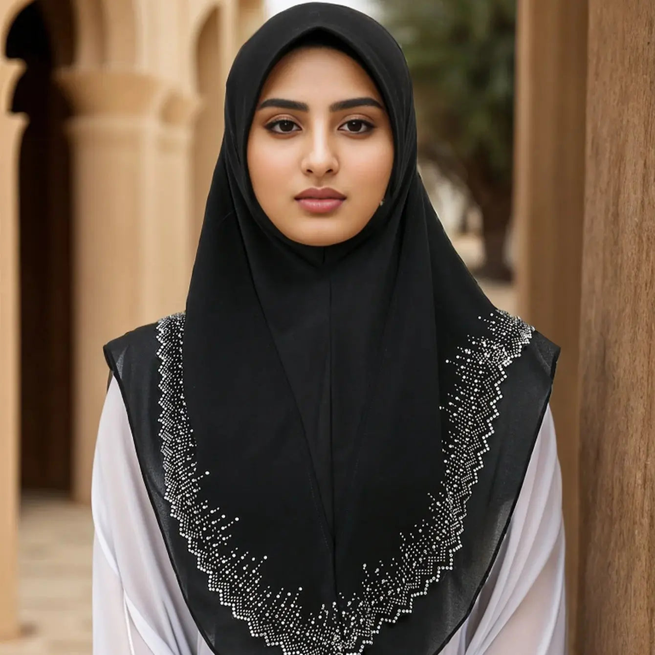 Luxury Ramadan Diamonds Chiffon Hijab -alalar