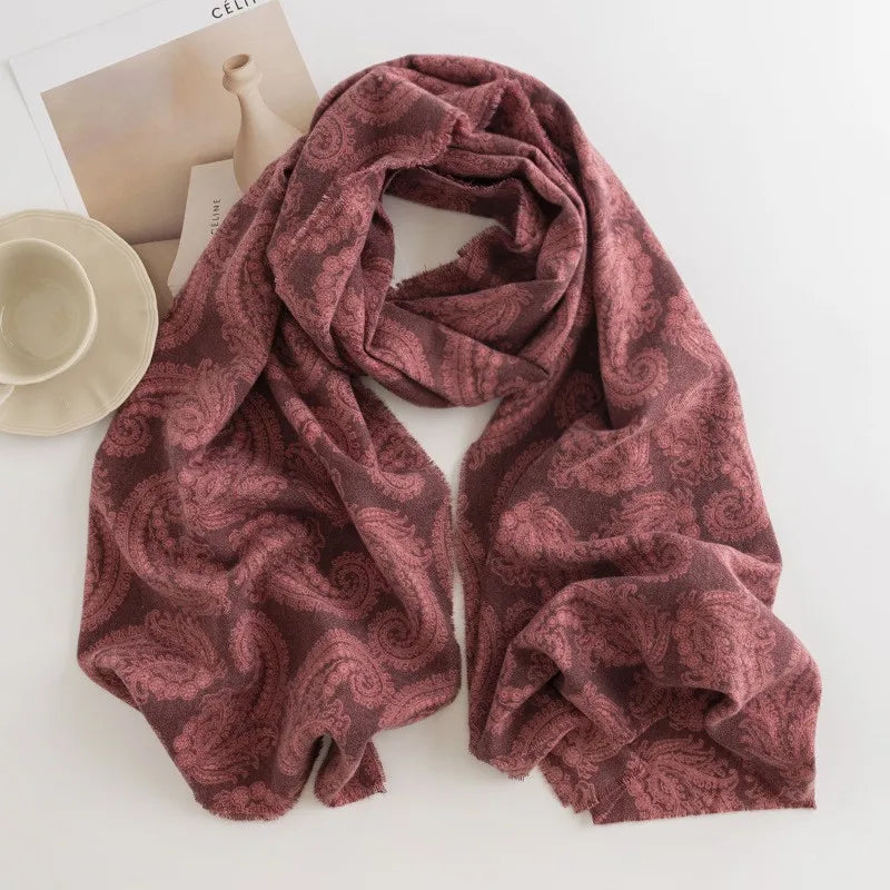 alalar | Elegant Autumn & Winter Cashmere-Feel Shawl – Printed Warm Scarf for Women