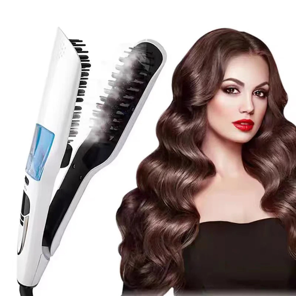 alalar-Health-Beauty Steam Hair Straightener Brush Anti-scald Negative Ion Hair Care Ceramic    فرشاة فرد الشعر بالبخار، مضادة للحروق، أيونات سالبة للعناية بالشعر