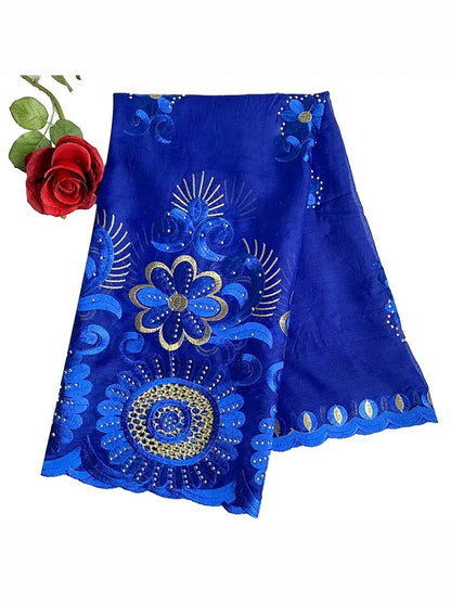 alalar | African-Inspired Hollow Cotton Embroidered Hijab Scarf