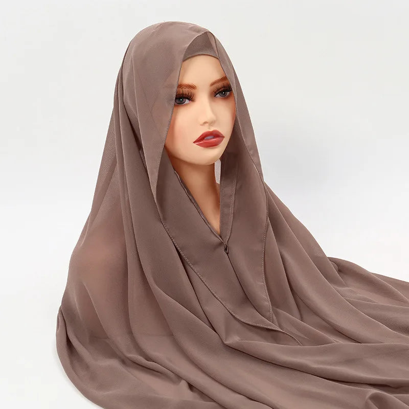 alalar | Chiffon Hijab with Built-In Magnets – Premium No-Pin Scarf with Undercap Turban