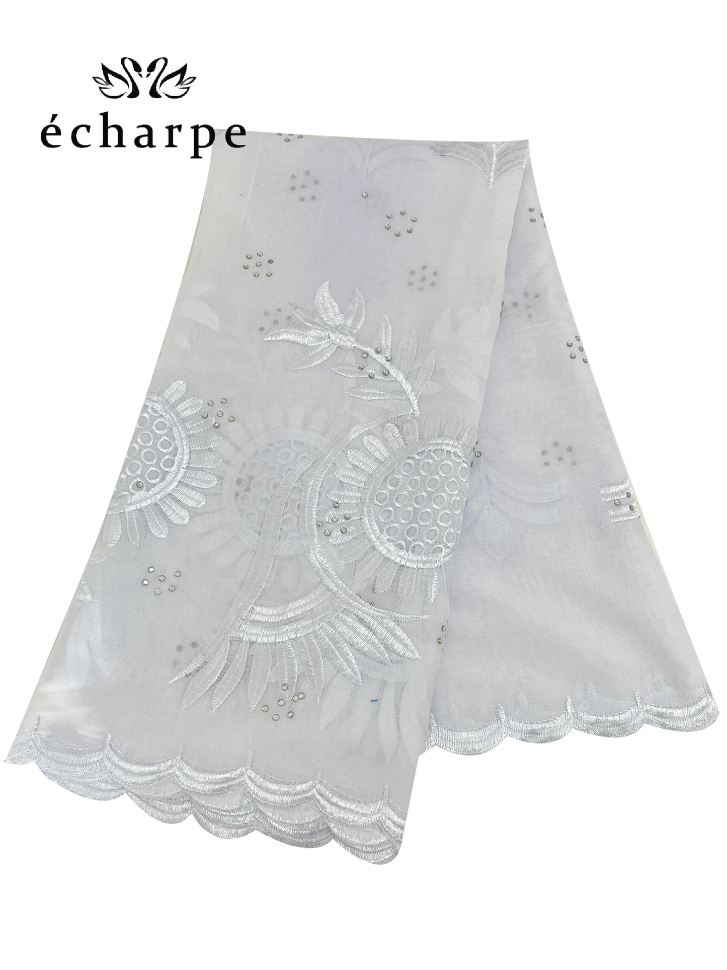 alalar | Dubai-Style Embroidered Cotton Hijab – African Pashmina Turban & Shawl