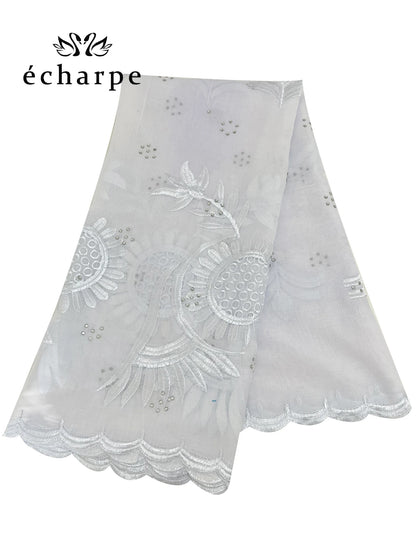 alalar | Dubai-Style Embroidered Cotton Hijab – African Pashmina Turban & Shawl