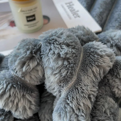 alalar-Solid Thickened Wide Striped  Blanket-بطانية متعددة الوظائف