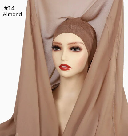 alalar | Chiffon Hijab with Built-In Magnets – Premium No-Pin Scarf with Undercap Turban