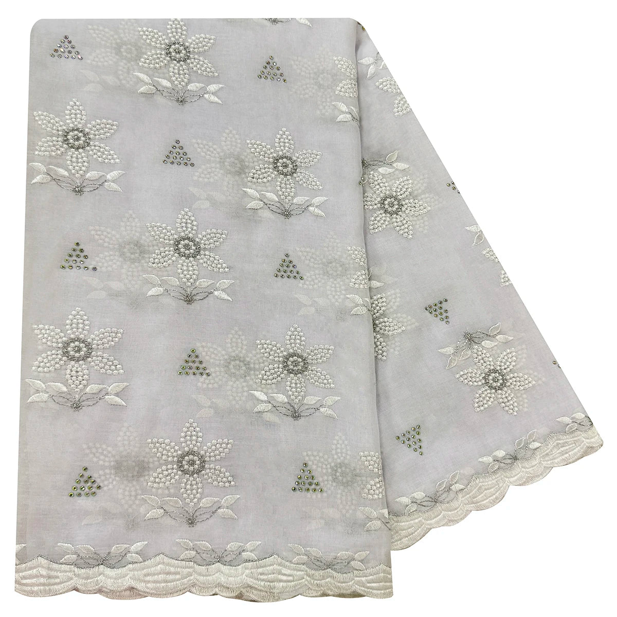 alalar | Embroidered Floral Sequin Cotton Hijab – Dubai-Style Scarf (2025)