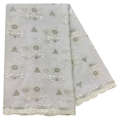 alalar | Embroidered Floral Sequin Cotton Hijab – Dubai-Style Scarf (2025)