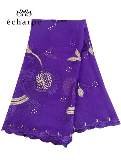 alalar | Dubai-Style Embroidered Cotton Hijab – African Pashmina Turban & Shawl