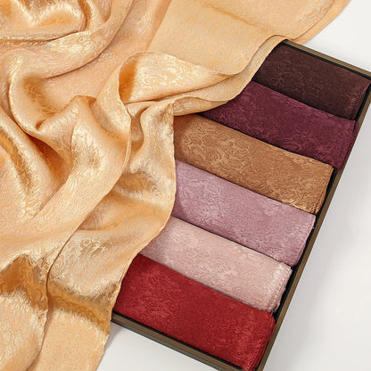 Fashion Leaf Print Satin Hijab -alalar