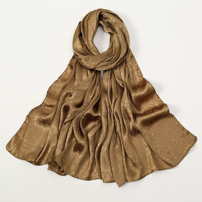 Fashion Leaf Print Satin Hijab -alalar