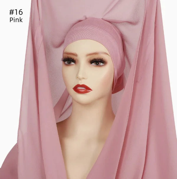 alalar | Chiffon Hijab with Built-In Magnets – Premium No-Pin Scarf with Undercap Turban