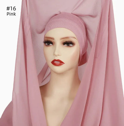 alalar | Chiffon Hijab with Built-In Magnets – Premium No-Pin Scarf with Undercap Turban
