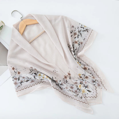 alalar-Scarf-Abaya Women Malaysia Tudung Bawal Flower Print Hijab New Design Headscarf