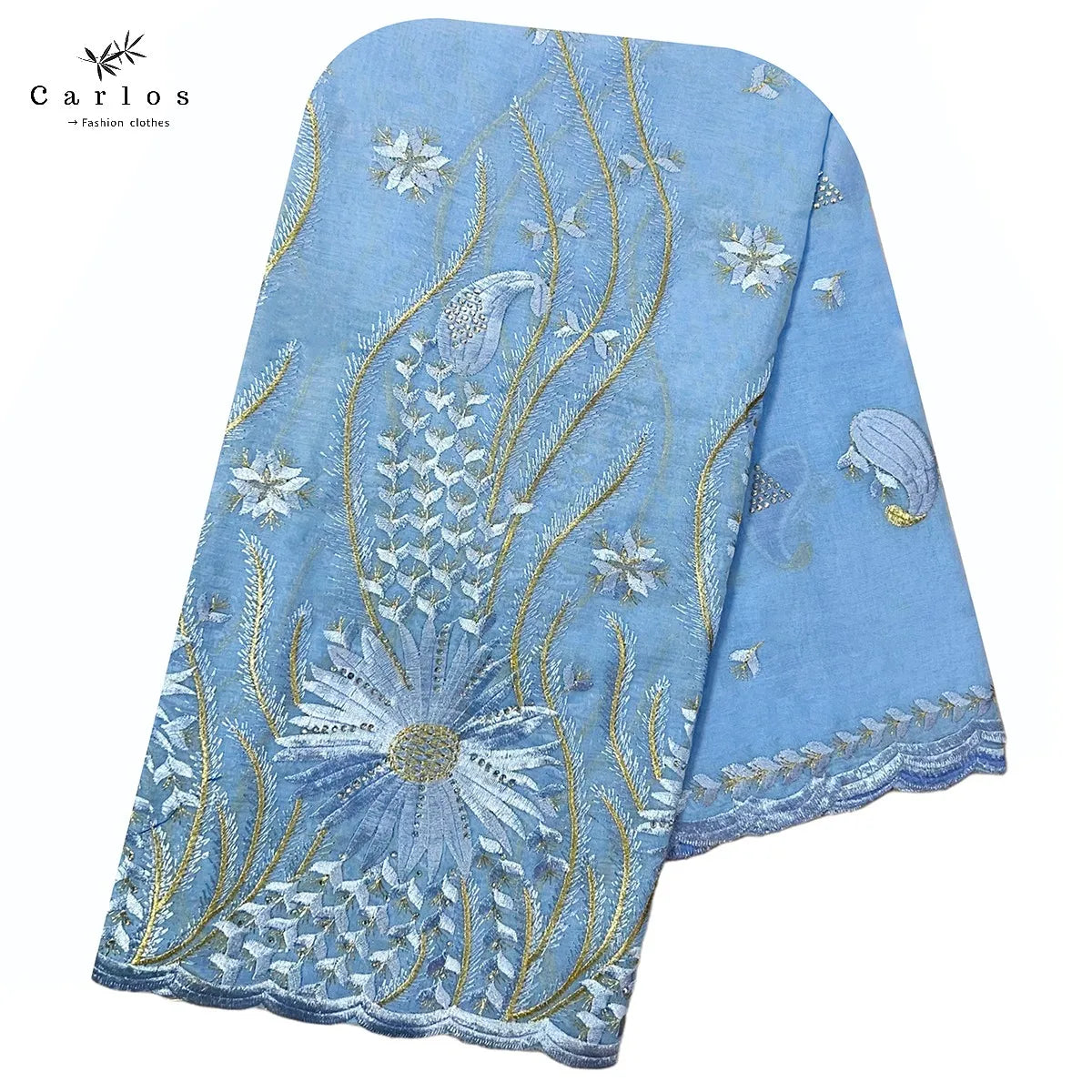 alalar- Turban Embroidery Soft Dubai Cotton Scarf-استيراد دبي