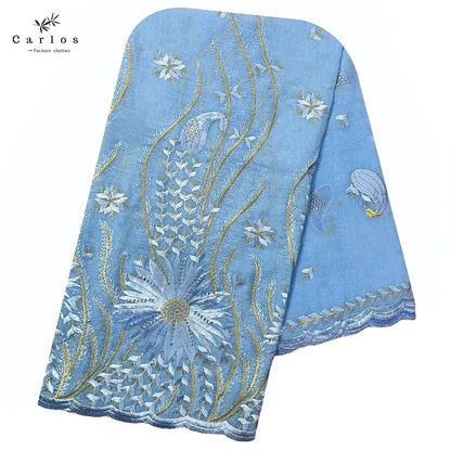 alalar- Turban Embroidery Soft Dubai Cotton Scarf-استيراد دبي