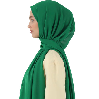 alalar | Premium Plain Chiffon Hijab – Malaysian Style Long Shawl