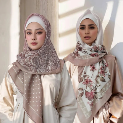 alalar-Scarf-Abaya Women Malaysia Tudung Bawal Flower Print Hijab New Design Headscarf
