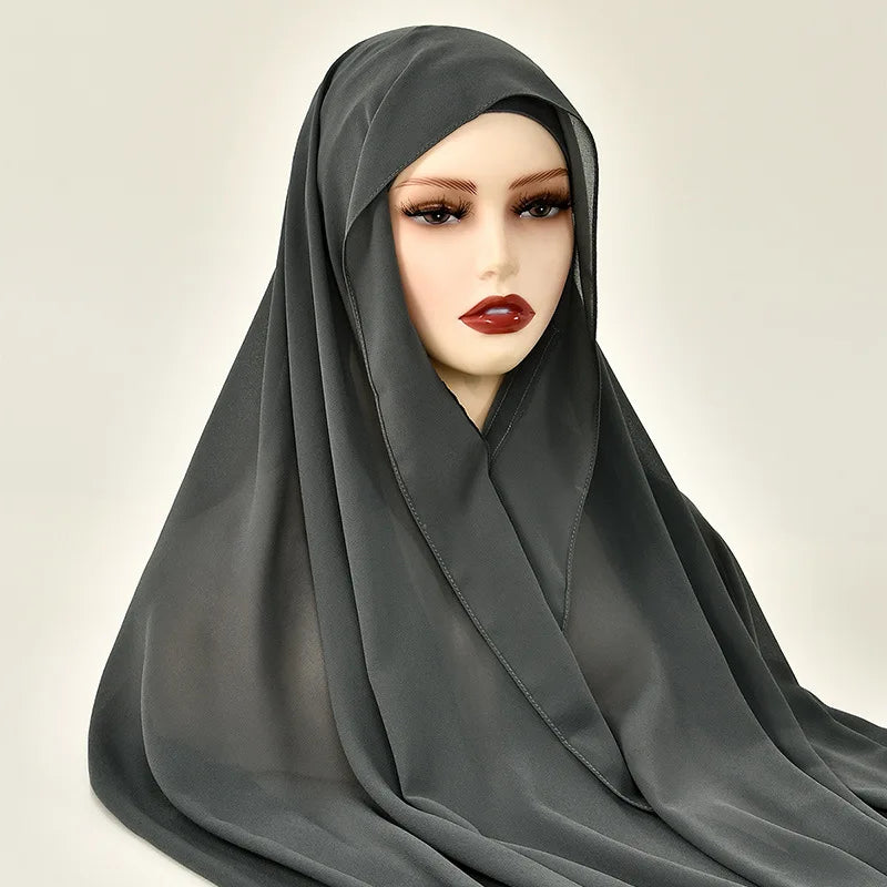 alalar | Chiffon Hijab with Built-In Magnets – Premium No-Pin Scarf with Undercap Turban