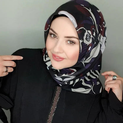 Printed Square Hijab Abaya Scarf -alalar