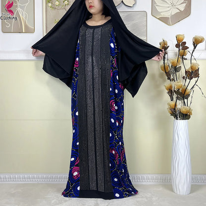 alalar-عبايات إسلامية جديدة من القطن للنساء مع وشاح كبيرNew Muslim Abayas Cotton Fabric For Women Dresse With Big Scarf 2025