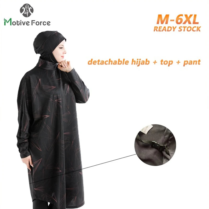 alalar | Plus-Size Modest Burkini Swimsuit – Long-Sleeve Full-Cover Swimwear with Hijab