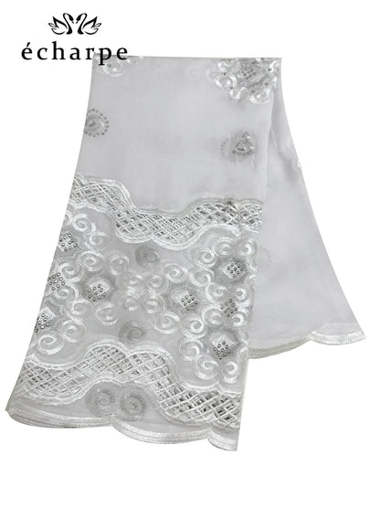 alalar | African Cotton Embroidered Hijab – Dubai-Style Ramadan Prayer Scarf