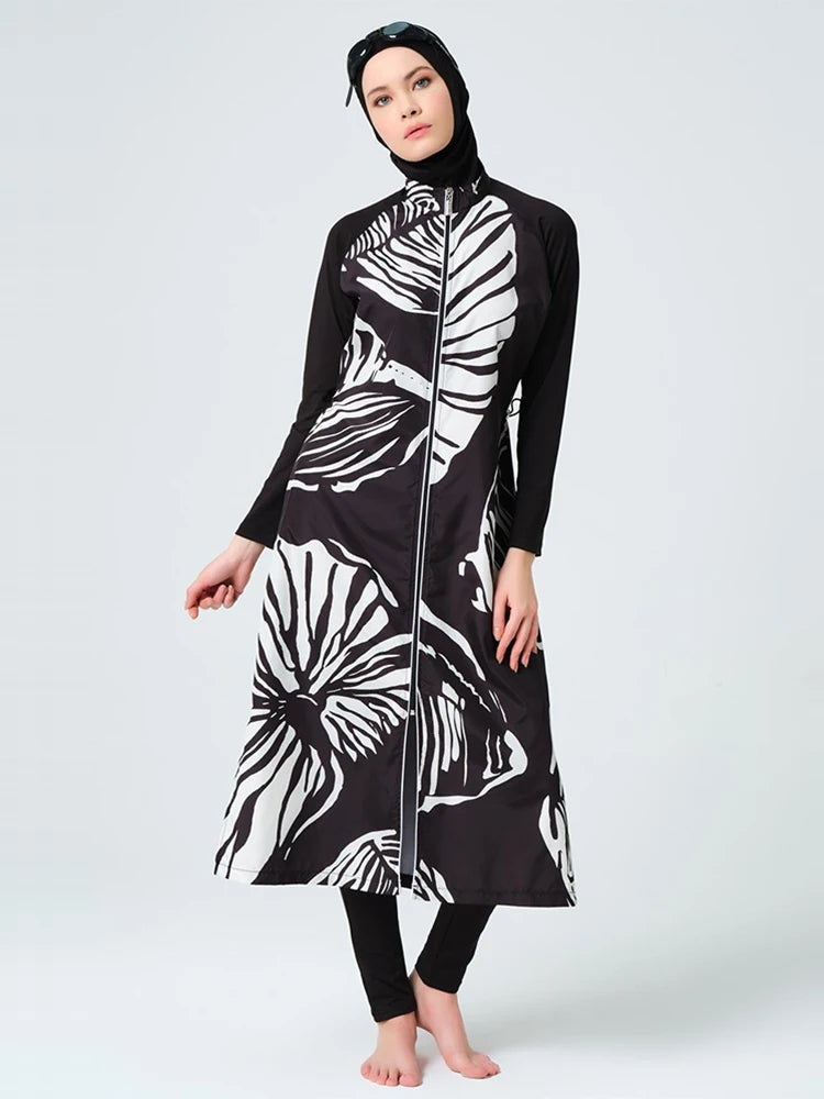 alalar | 3-Piece Long Burkini Swimsuit – Full-Coverage Modest Swimwear with Hijab