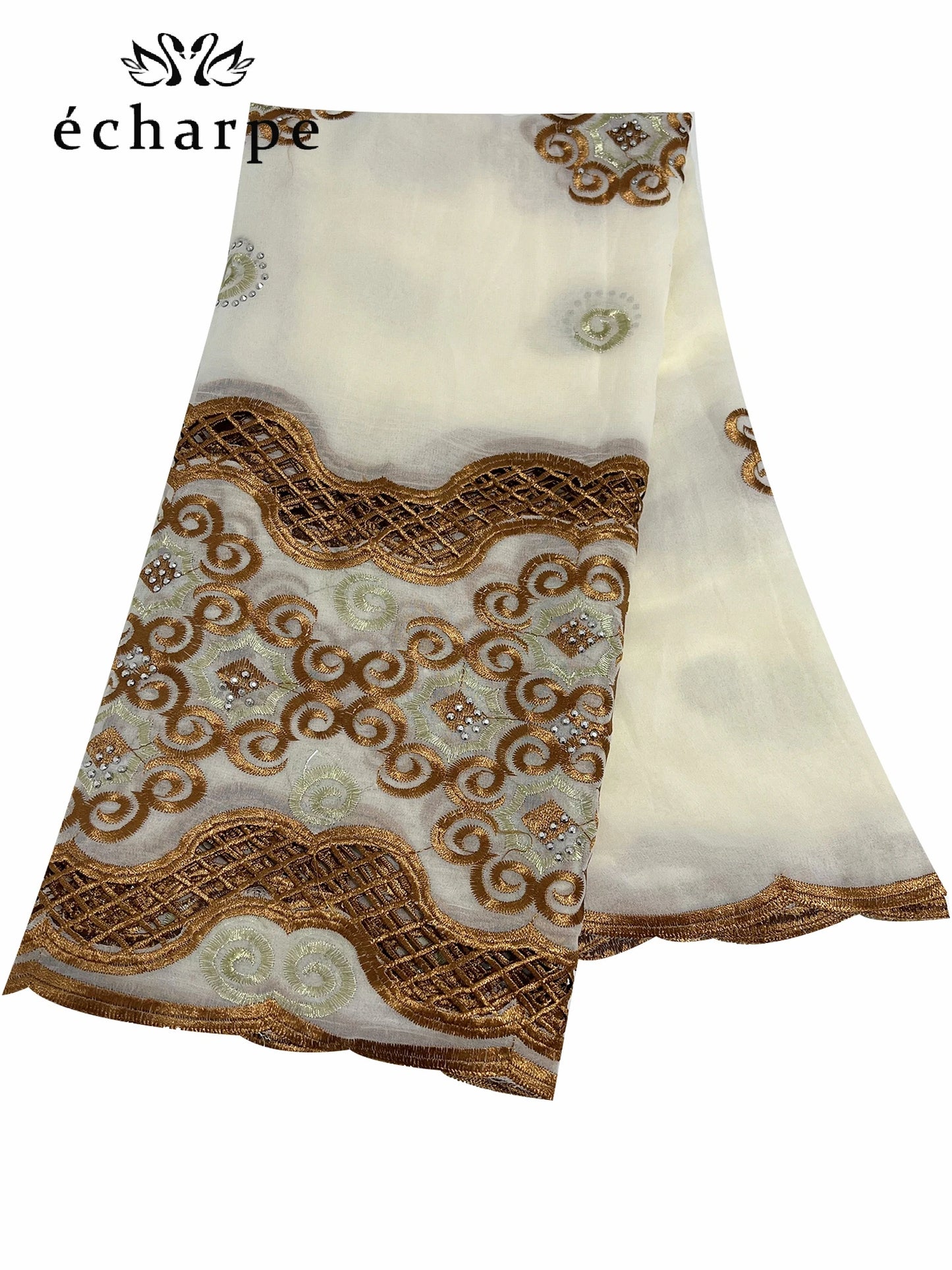 alalar | African Cotton Embroidered Hijab – Dubai-Style Ramadan Prayer Scarf