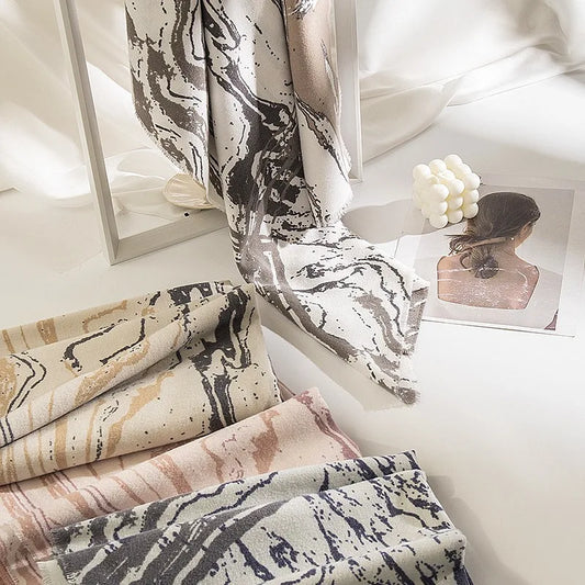 alalar | Elegant Autumn & Winter Cashmere-Feel Shawl – Printed Warm Scarf for Women