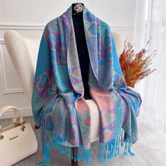 alalar- Women Cashmere Winter Scarves Muslim Ladies