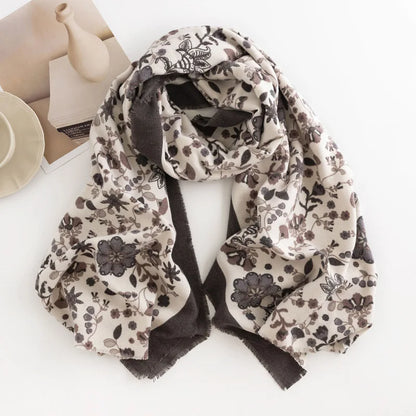 alalar | Elegant Autumn & Winter Cashmere-Feel Shawl – Printed Warm Scarf for Women