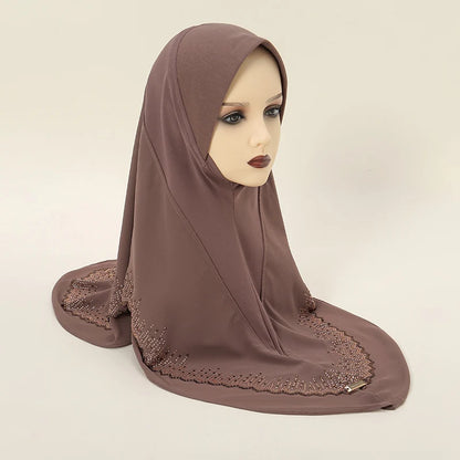 Luxury Ramadan Diamonds Chiffon Hijab -alalar