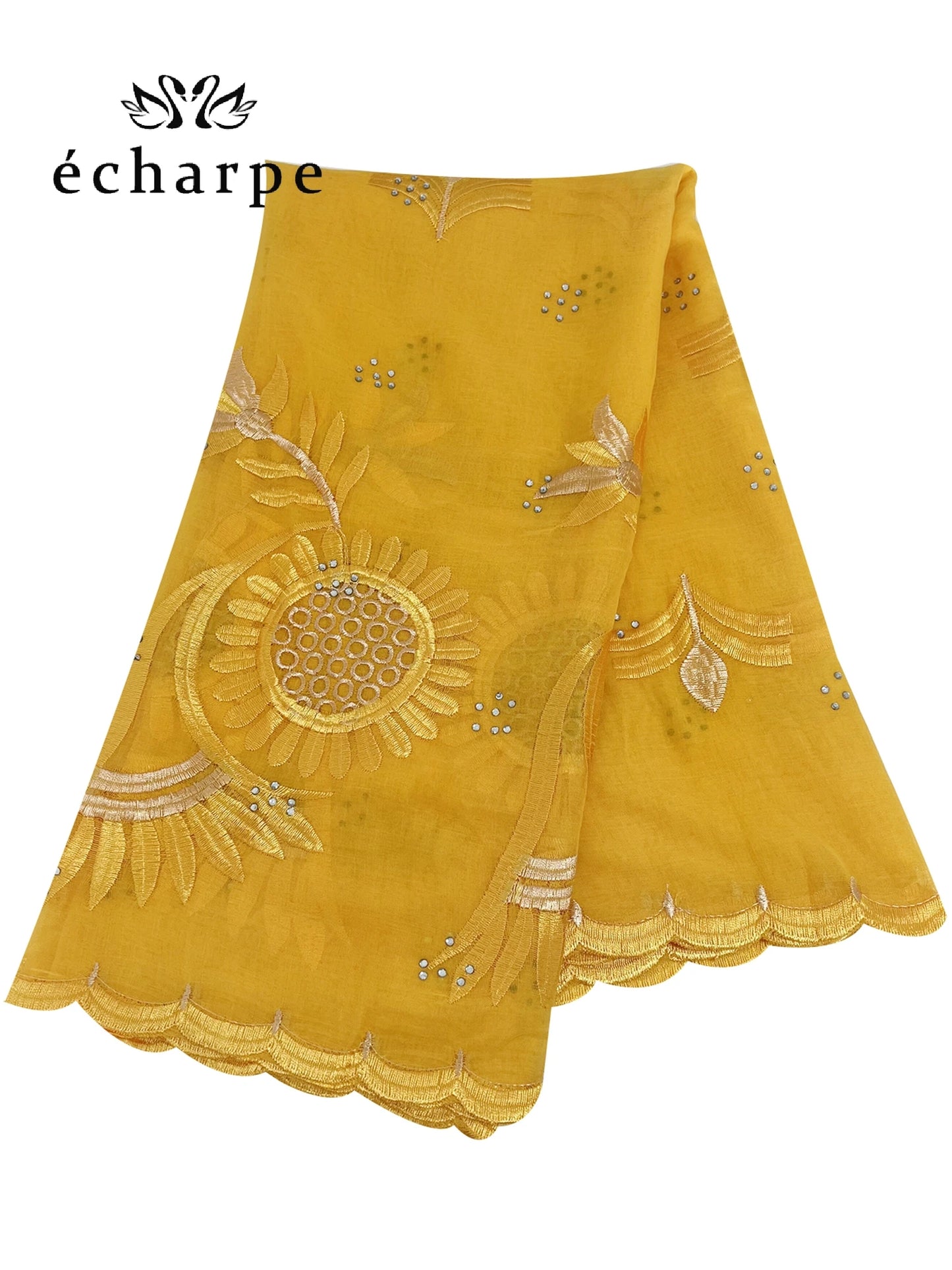 alalar | Dubai-Style Embroidered Cotton Hijab – African Pashmina Turban & Shawl