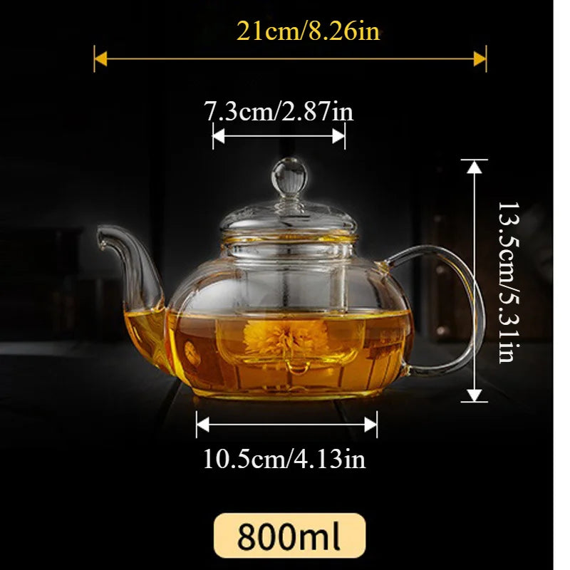alalar- Heat-resistant Glass Tea Pot- مقاوم للحرارة قوري شاي زجاجي