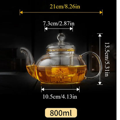 alalar- Heat-resistant Glass Tea Pot- مقاوم للحرارة قوري شاي زجاجي