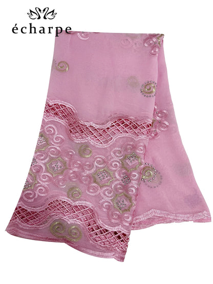 alalar | African Cotton Embroidered Hijab – Dubai-Style Ramadan Prayer Scarf