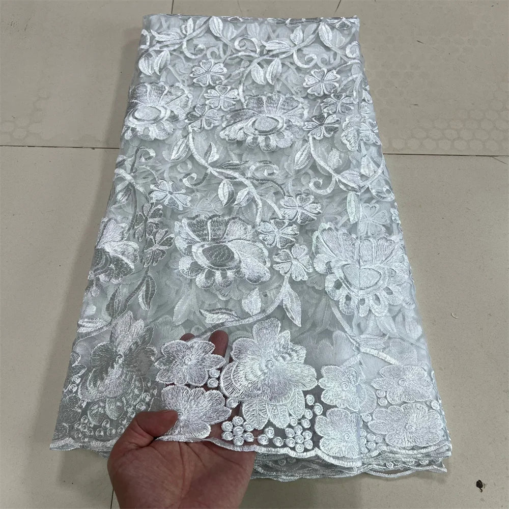 alalar | Luxury French Tulle Lace Fabric – 5 Yards African Wedding Embroidery Lace