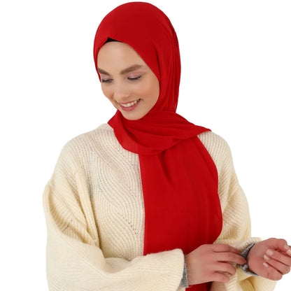 alalar | Premium Plain Chiffon Hijab – Malaysian Style Long Shawl