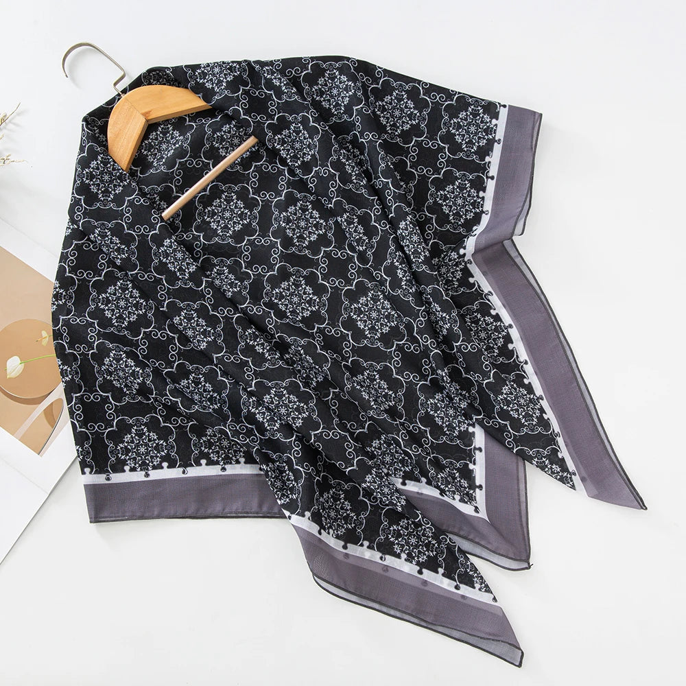 alalar-Scarf-Abaya Women Malaysia Tudung Bawal Flower Print Hijab New Design Headscarf