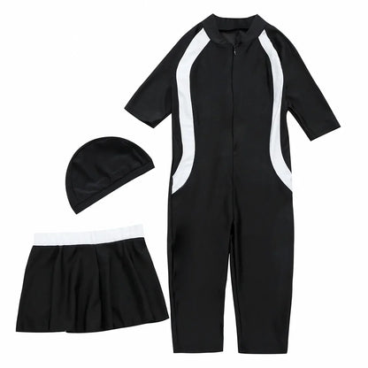 alalar | Girls’ 3-Piece Modest Burkini Swimwear – Long-Sleeve Kids Islamic Swimsuit Set