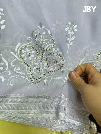 alalar | Luxury Embroidered Cotton Hijab Scarf – African & Dubai Style